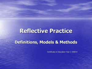 Reflective Practice Definitions, Models & Methods