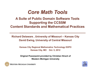 Core Math Tools PowerPoint - Kansas City Regional Mathematics