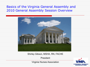 Basics of the Virginia General Assembly and 2010 General