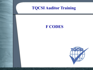 Auditor Training - Codes - 3 - F