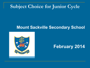 Second Year Subject Choice 2014 Slides
