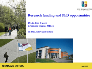 Research Funding and PhD opps