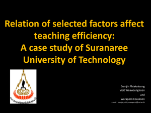 Relation of selected factors affect to teaching efficiency: A case study