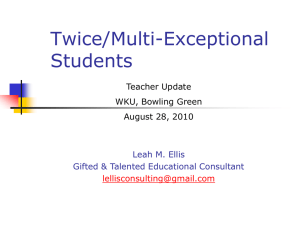 Multi-Exceptional BG 2010 - Kentucky Association for Gifted