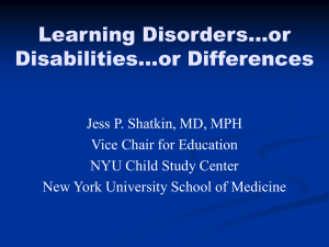 Learning Disorders - American Academy of Child and Adolescent