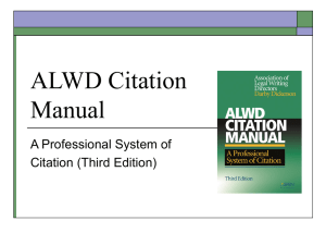 ALWD Citation Manual Background 3d Edition