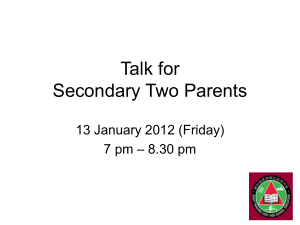 Sec 2 Streaming Talk (NA) to Parents