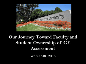 PowerPoint, Fulmer, F2, Our Journey Toward GE Assessment