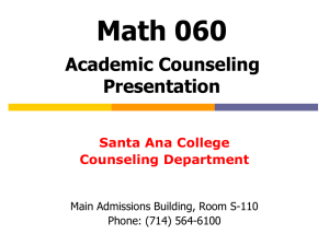 Math 060 - Santa Ana College
