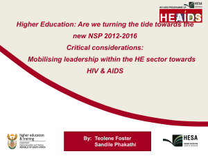 Mobilising leadership within the HE sector towards HIV