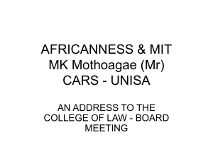 AFRICANNESS & MIT MK Mothoagae (Mr) CARS