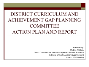 district curriculum and achievement gap planning committee action