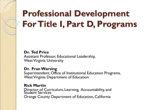 Professional Development For Title I, Part D, Programs