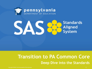 M1 – Diving Deep into the PA Core Standards PowerPoint