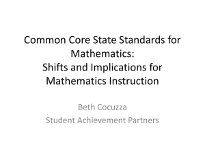 Understanding the Shifts in the Common Core State Standards