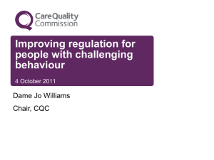 CQC`s ongoing review - Challenging Behaviour Foundation