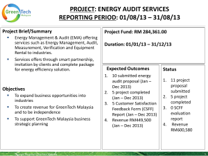 project: energy audit services reporting period: 01/08/13