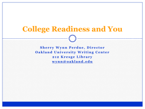 College Readiness and You
