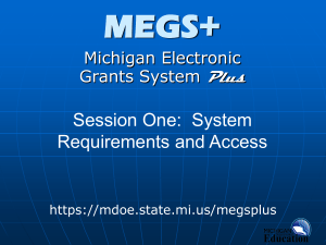 MEGS+ System Requirements and Access