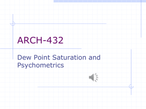 Dew Point Saturation and Psychometrics