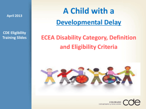 Eligibility of a Child with Developmental Delay