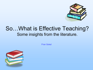So….What is Effective Teachin?