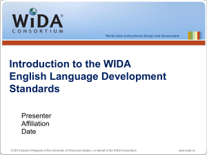 Intro to WIDA ELD Standards