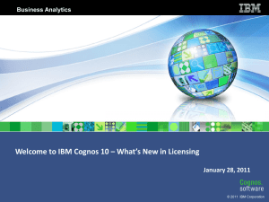 IBM Cognos 10 – What`s New in