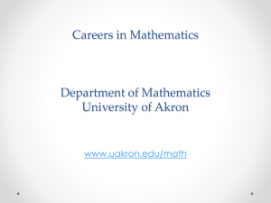 Careers in Mathematics - The University of Akron