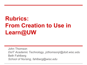 Rubrics: From Creation to Use in Learn@UW
