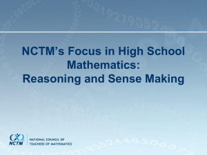 NCTM`s High School Curriculum Project: