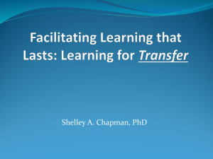 Facilitating Learning that Matters and Lasts: Using Understanding by