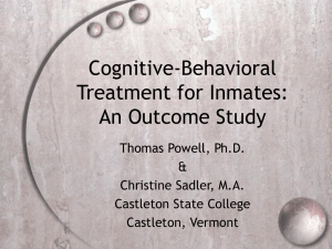 Cognitive-Behavioral Treatment for Inmates