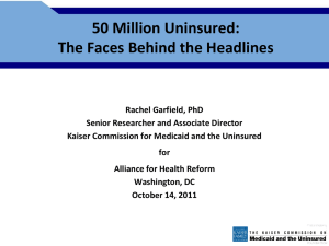 Garfield Presentation - Alliance for Health Reform