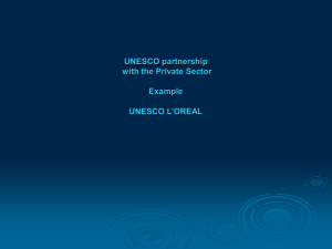 UNESCO partnership with the Private Sector Example UNESCO L