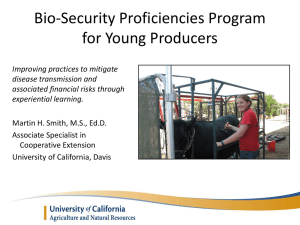 Bio-Security Proficiencies Program for Young Producers