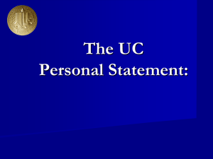 The UC Personal Statement