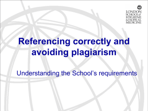 Referencing correctly and avoiding plagiarism