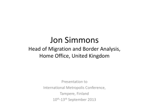 Jon Simmons Head of Migration and Border Analysis, Home Office