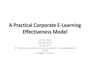A Practical Corporate E-Learning Evaluation Model