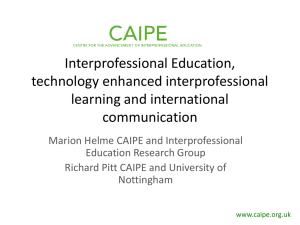Interprofessional Education, e-learning and international
