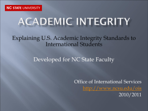 Academic integrity - North Carolina State University