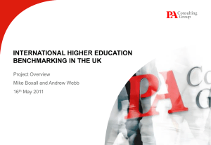 International HE Benchmarking in the UK by Mike Boxall & Andrew