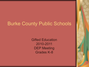 DEP AIG1011 - Burke County Public Schools