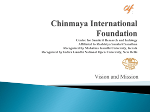 1. CIF Overview - Chinmaya International Foundation