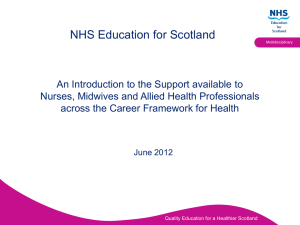 Supporting NMAHP workforce across the Career Framework for