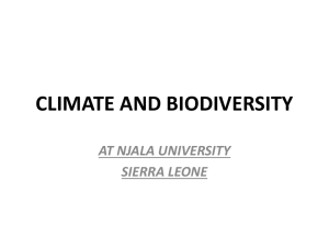 CLIMATE AND BIODIVERSITY