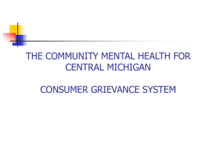 Grievance System - Community Mental Health for Central Michigan