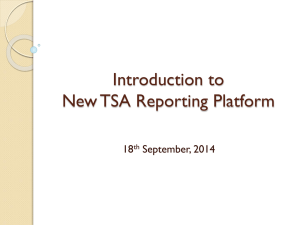 Introduction to New TSA Reporting Platform