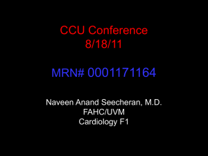 CCU Conference - Cardiology Fellowship program at FAHC and UVM